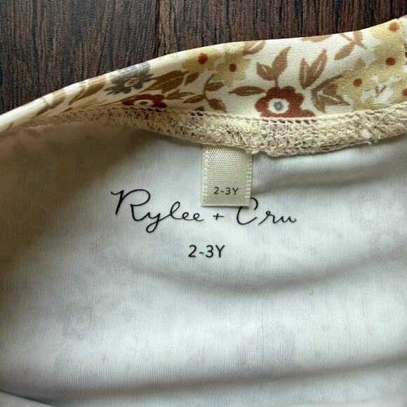 Rylee + Cru Neutral Ditzy Florals Long Sleeve Swim Top Rashguard Toddler 2–3Y - Picture 4 of 8